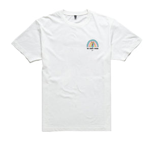 Tee-shirt blanc rainbow illustration made in france créateur surf 